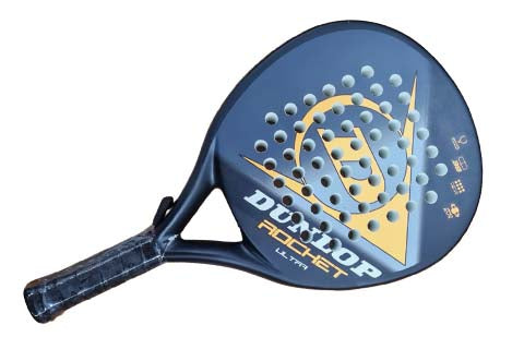 DUNLOP Rocket Ultra Padel Racket - Graphite Frame With EVA Pro Rubber Core, Black Yellow
